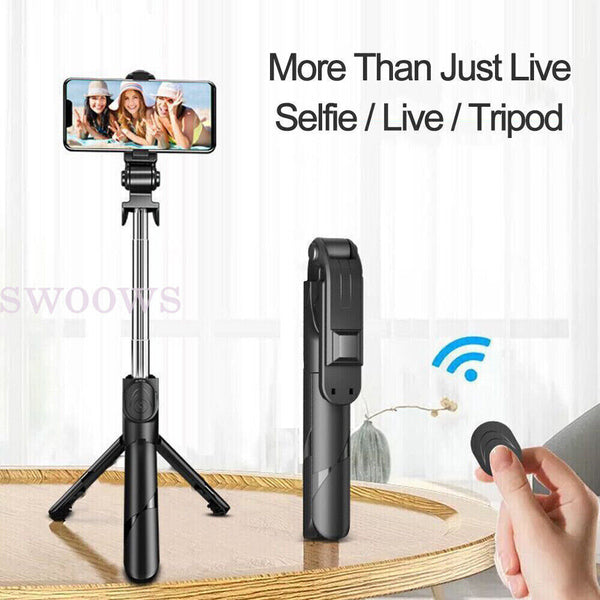 2x Flexible Tripod Holder Stand Selfie Stick With Bluetooth Remote For Phone