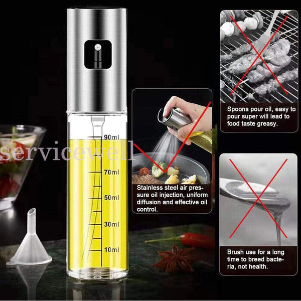 1/2PCS 100ml Oil Sprayer Olive Bottle Kitchen Cooking Spray Dispenser BBQ Baking