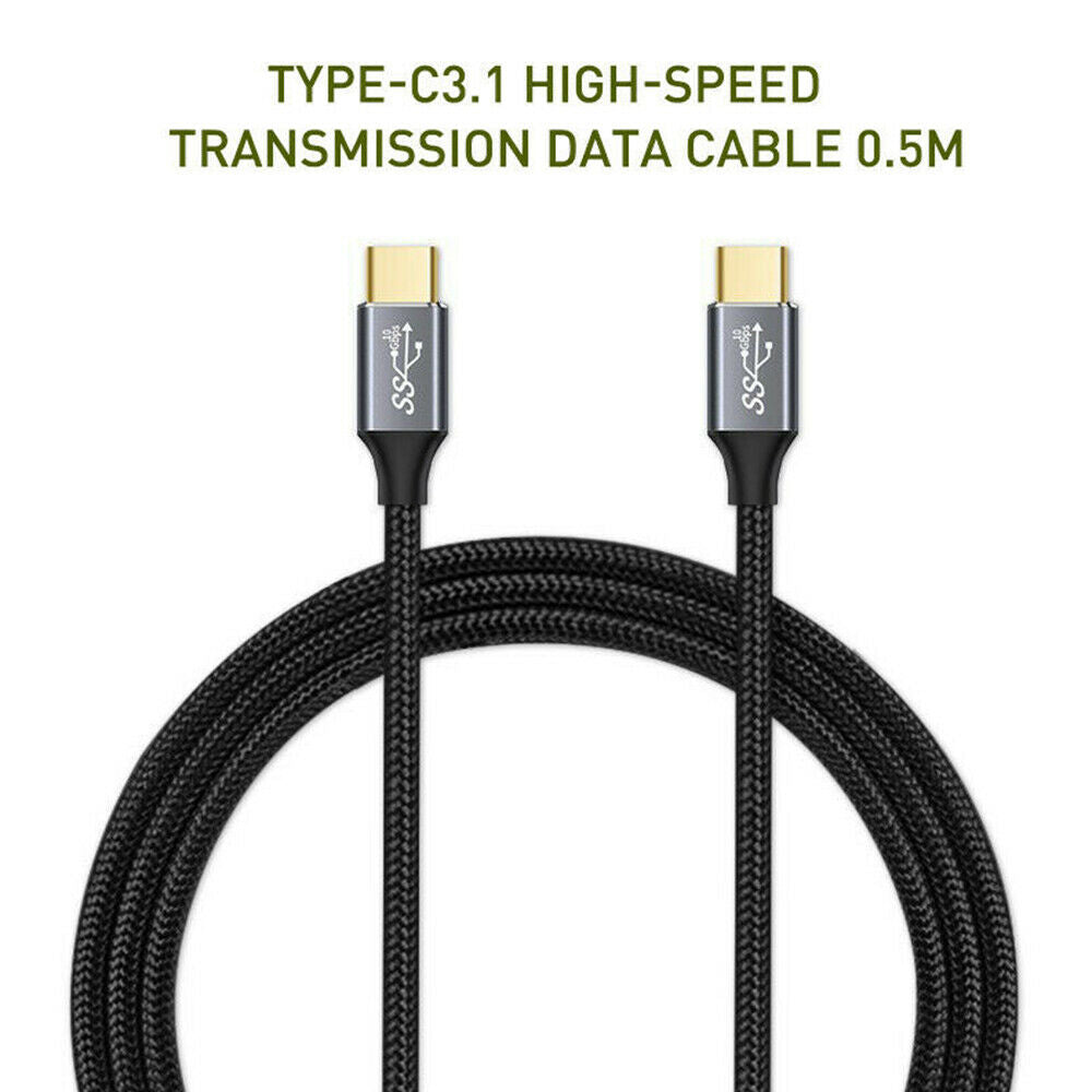 USB-C To USB-C 3.1 Gen 2 Cable Fast Charging 10Gbps 4K 100W Video Data Transfer