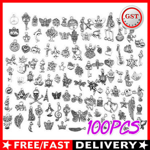 100pcs Bulk Tibetan Silver Mix Charm Pendants Necklace Jewelry Making DIY Craft