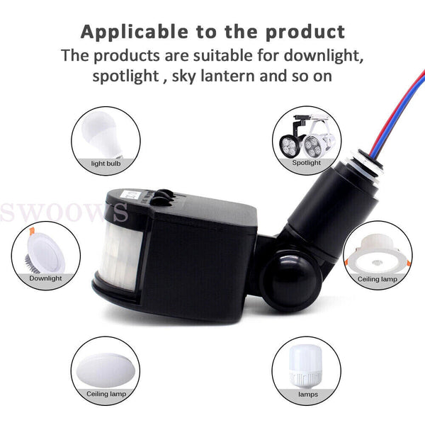 2x Motion Sensor 12V Infrared PIR Movement Detector Outdoor Sensor Light Switch