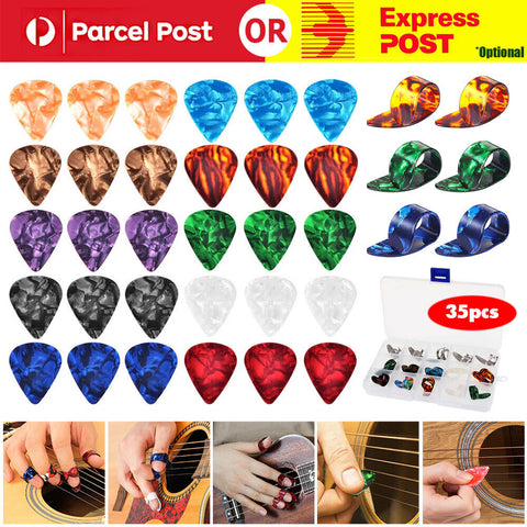 15PCS+1 BOX Guitar Picks Bass Thumb Finger Nail Colorful Plectrum Guitar Banjo