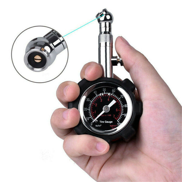 Tyre Air Measurement Tire Pressure Gauge 100 PSI Fit Car Truck Motorcycle Bike