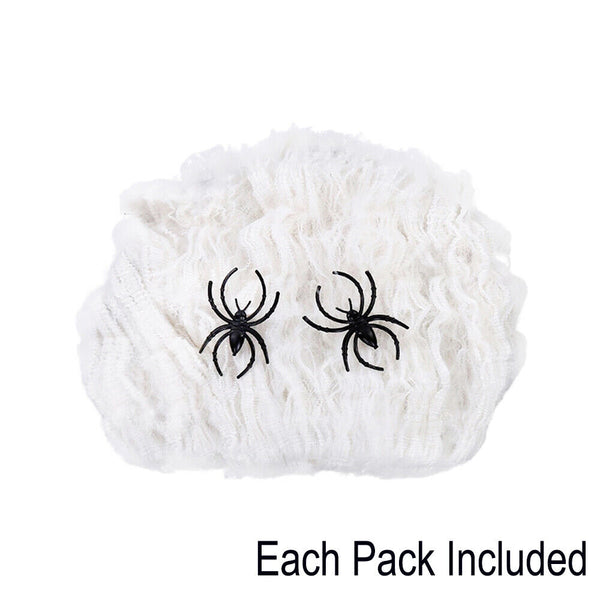 5/10 packs Stretchable Spider Web Spooky Halloween Party Ghost Halloween House