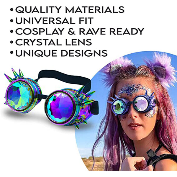 Kaleidoscope Goggles Steampunk Rave Glasses Rainbow Festival Gifts Cosplay Party