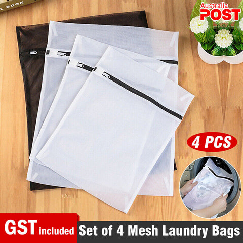 Set Of 4 Mesh Washing Bag Pack Laundry Bags Lingerie Delicate clothes Wash Bags