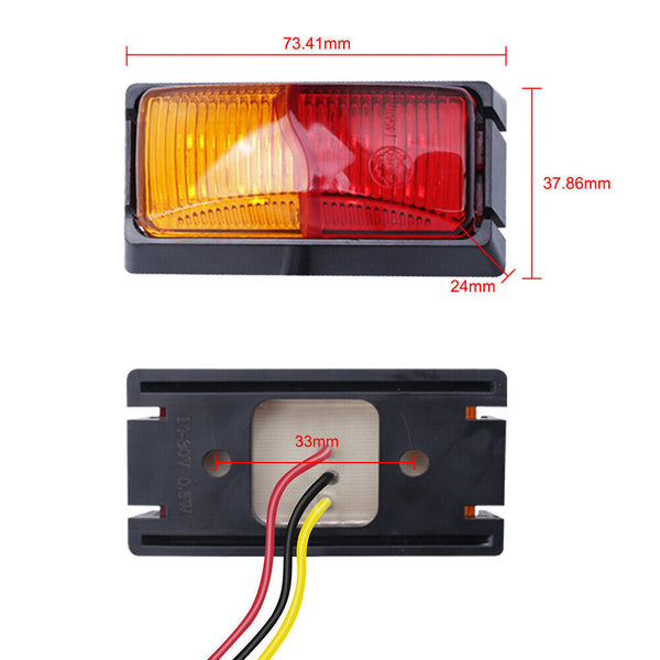 Red Amber LED Clearance Lights Side Marker Lamp Trailer Truck Caravan Multi Volt