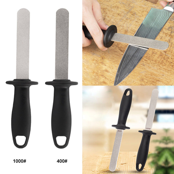 1X 400#/1000# Diamond Knife Sharpener Rod Kitchen Sharpening Steel Household AU