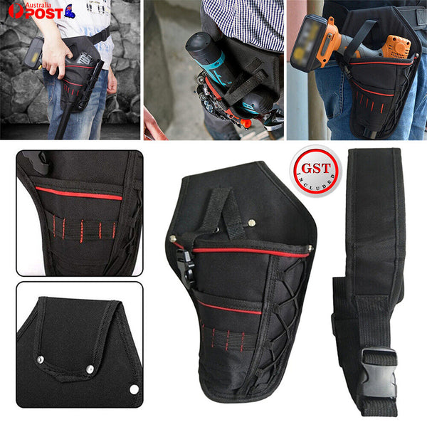 Heavy-duty Drill Holster Tool Belt Pouch Bit Holder Hanging Waist Bag Storage AU