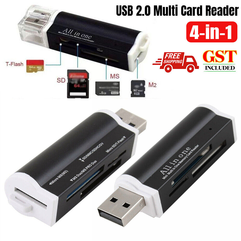 All in One Aluminium USB Multi Card Reader SD SDHC SDXC Micro SD Memory Stick M2