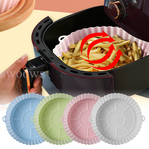 1/2pcs Air Fryer Silicone Basket Pot Liners Baking Tray Replacement Accessories