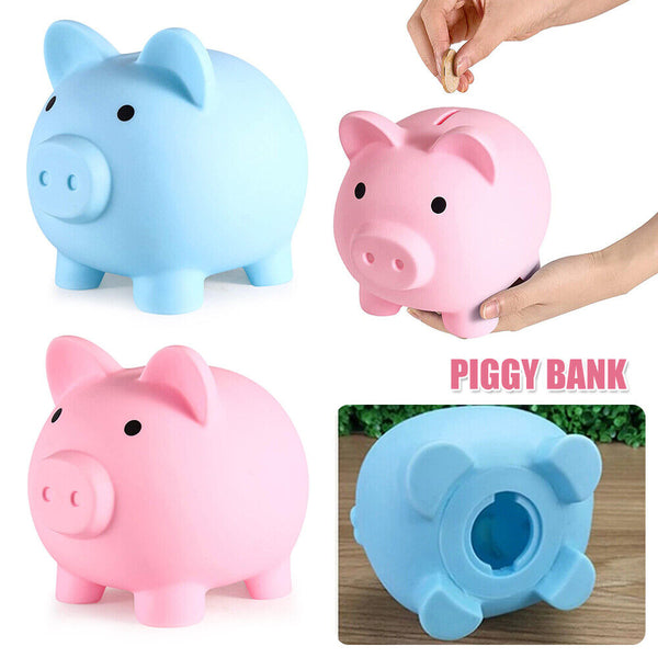 Pig Piggy Bank Coin Openable Money Save Box Soft Plastic Toy Kids Gift Cash Box