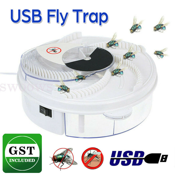 Fly Trap Electric Trapping Food Bug Cage Insect Killer USB Safe Catcher Reusable