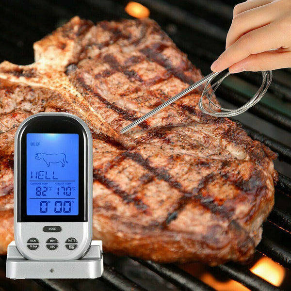 Food Meat Oven BBQ Thermometer Digital Wireless Remote Probe Cooking Set Grill