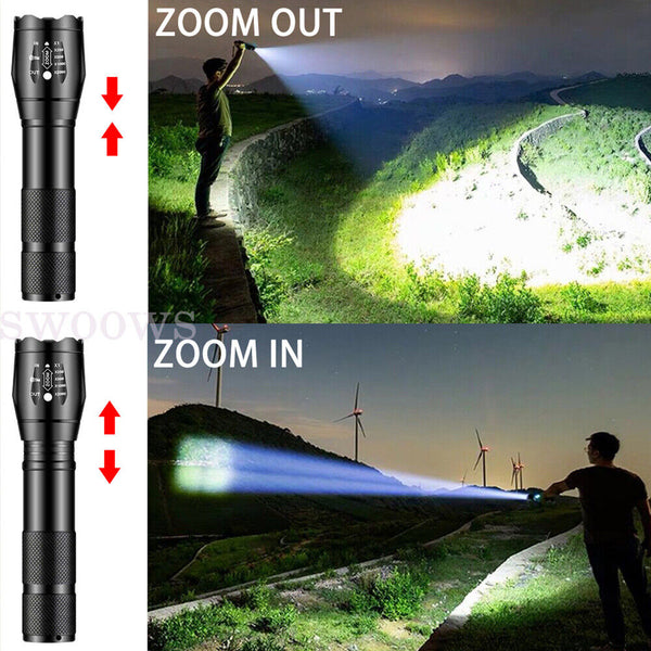 XML-T6 Tactical Flashlight Torch Super Bright Camping LED Torch Zoomable