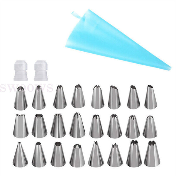 Cake Decorating Kit 27 Pieces Tools Baking Nozzles Piping Tips Icing Bag