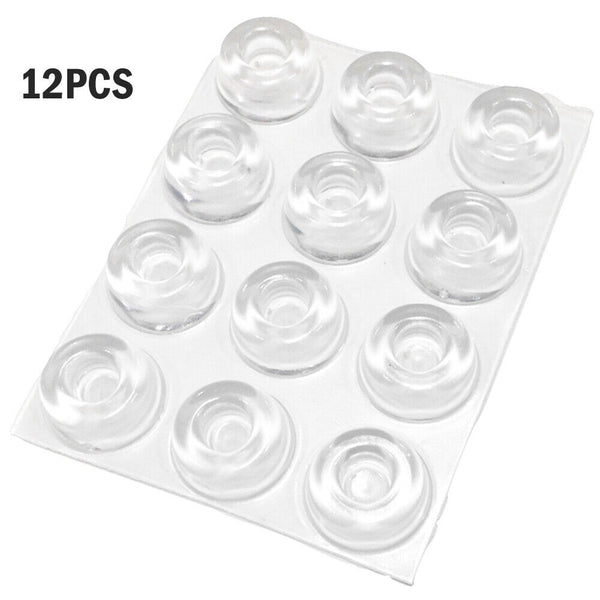 12PCS Wall Protector Rubber Stopper Self-Adhesive Door Handle Bumper Guard Stops