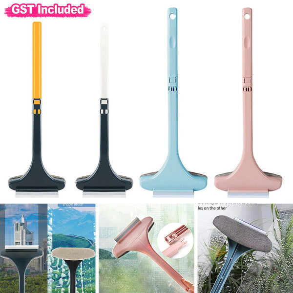 2 In 1 Glass Window Wiper Cleaner Squeegee Mesh Screen Mirror Home Car Brush Set