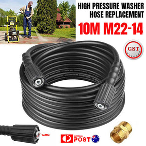 10M High Pressure Washer Hose Replacement M22 Connector 14mm Water Cleaning Pipe