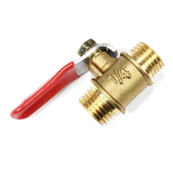 1/4" BSP Thread Double Male Brass Shut Off Valve Cock Tap Inline Ball Valve AU