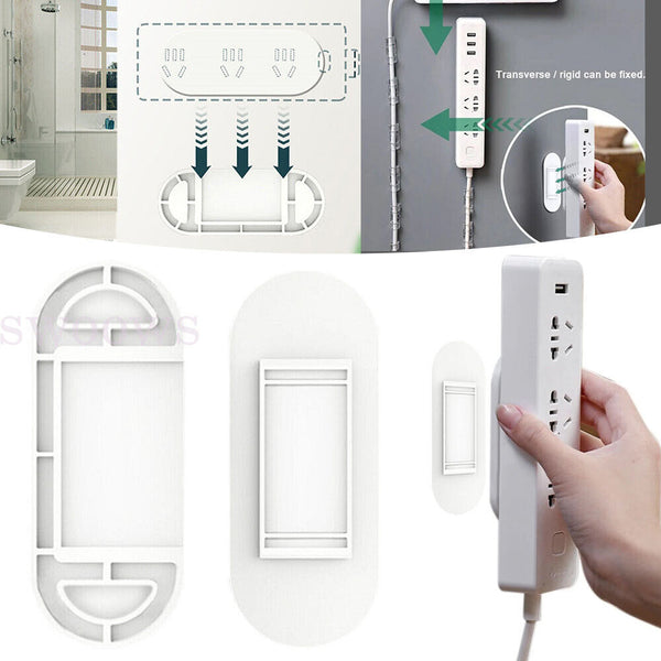 Punch-free Plug Fixer Self-Adhesive Socket Wire Organizer Power Strip Shelf AU