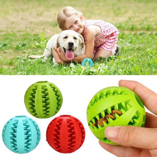 5/7cm Dog Chew Ball Toy Rubber DentalClean Teeth HealthyTreat Gum Bite Puppy Pet