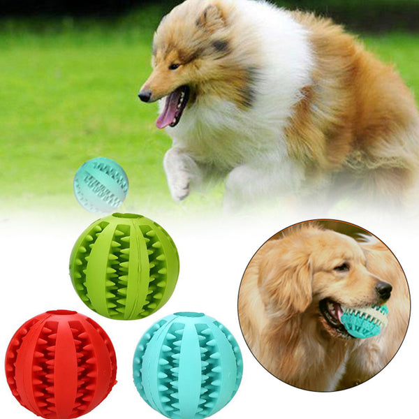 5/7cm Dog Chew Ball Toy Rubber DentalClean Teeth HealthyTreat Gum Bite Puppy Pet
