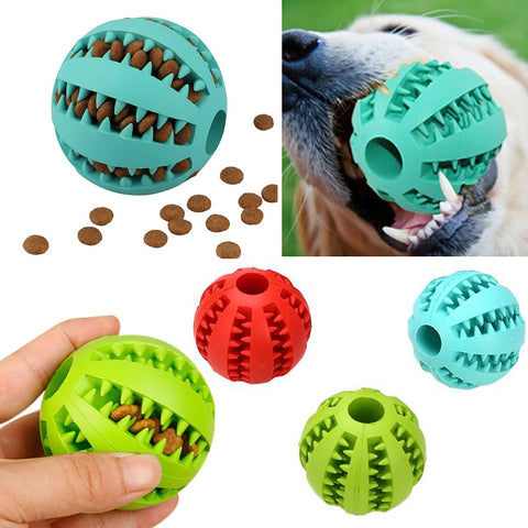 5/7cm Dog Chew Ball Toy Rubber DentalClean Teeth HealthyTreat Gum Bite Puppy Pet