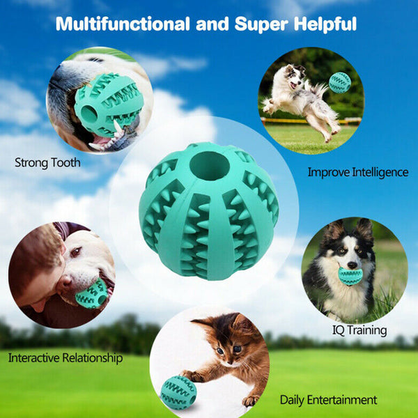 5/7cm Dog Chew Ball Toy Rubber DentalClean Teeth HealthyTreat Gum Bite Puppy Pet