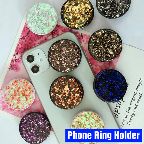 Universal Glitter Pop Up Socket Mount Grip Stand Mobile Phone Ring Holder