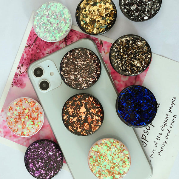 Universal Glitter Pop Up Socket Mount Grip Stand Mobile Phone Ring Holder