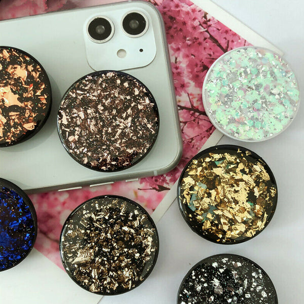 Universal Glitter Pop Up Socket Mount Grip Stand Mobile Phone Ring Holder