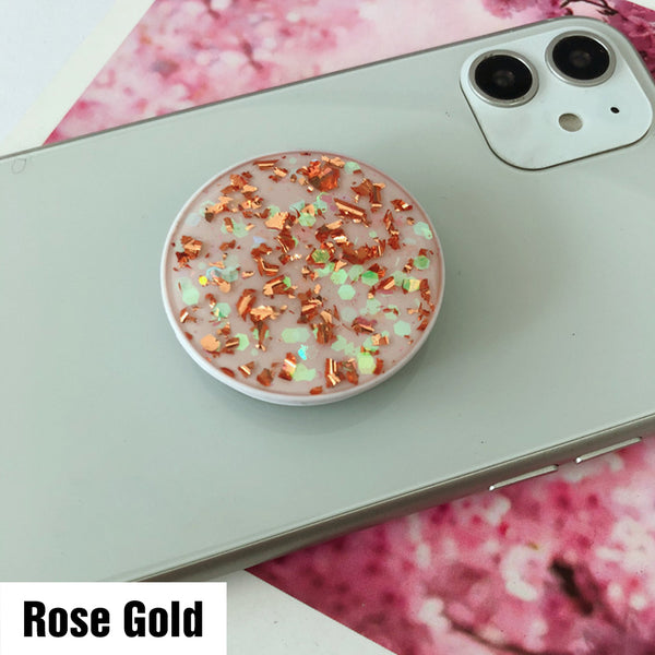 Universal Glitter Pop Up Socket Mount Grip Stand Mobile Phone Ring Holder