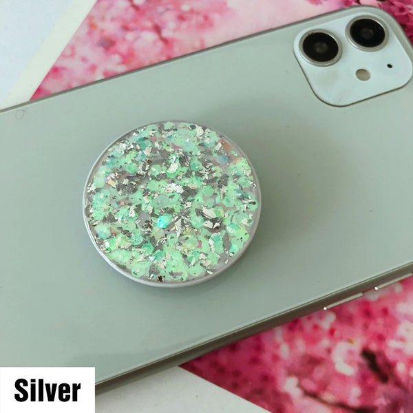 Universal Glitter Pop Up Socket Mount Grip Stand Mobile Phone Ring Holder