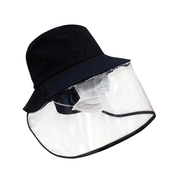 Bucket Hat Fisherman Sun Cap +Face Protective Cover Anti-Saliva Splash Dustproof