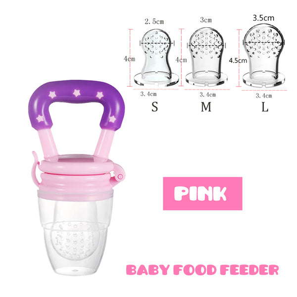 2pcs Newborn Baby Food Fruit Nipple Feeder Pacifier Safety Silicone Feeding Tool L Size Pink