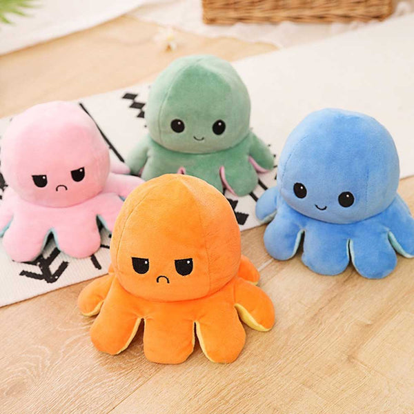 Funny Double-Sided Flip Reversible Octopus Cute Plush Toys Animals Doll Gift